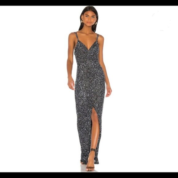 NWT Parker Black Luna Dress‎ in Midnight Sequin 2 XS - Picture 3 of 12